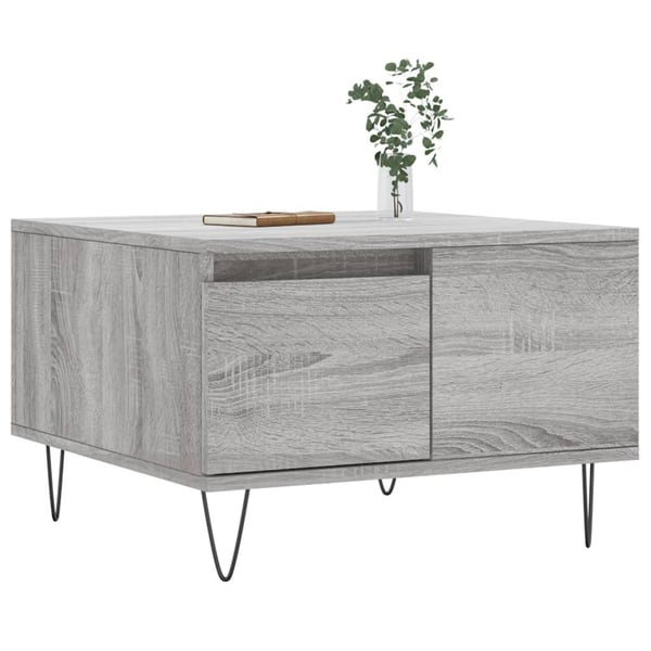vidaXL sofabord 55x55x36,5 cm konstrueret træ grå sonoma-eg