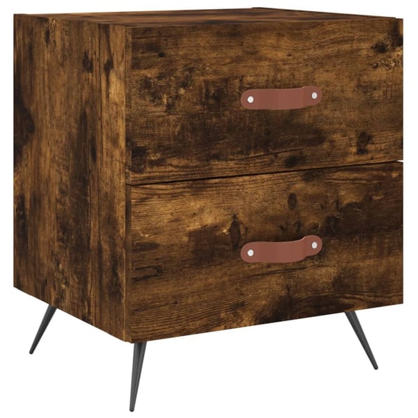 vidaXL Nattbord 2 stk røkt eik 40x35x47,5 cm konstruert tre