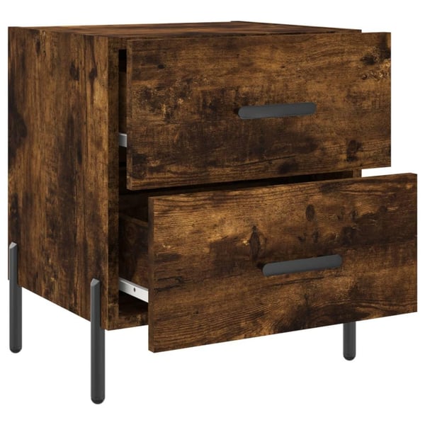 vidaXL Nattbord røkt eik 40x35x47,5 cm konstruert tre
