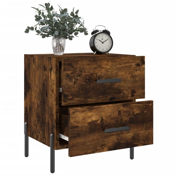 vidaXL Nattbord røkt eik 40x35x47,5 cm konstruert tre