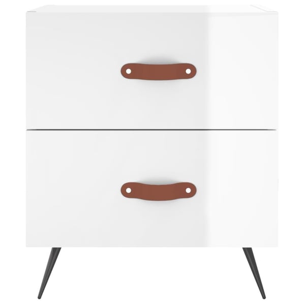 vidaXL Nattbord høyglans hvit 40x35x47,5 cm konstruert tre