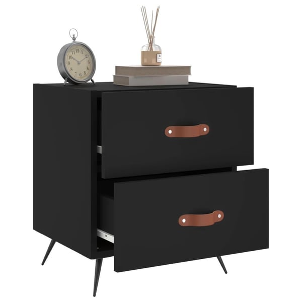 vidaXL sengeborde 2 stk. 40x35x47,5 cm konstrueret træ sort