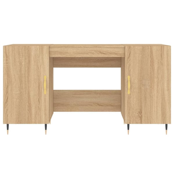 vidaXL Skrivebord sonoma eik 140x50x75 cm konstruert tre