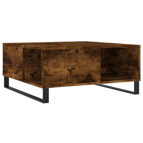 vidaXL sofabord 80x80x36,5 cm konstrueret træ røget egetræsfarve