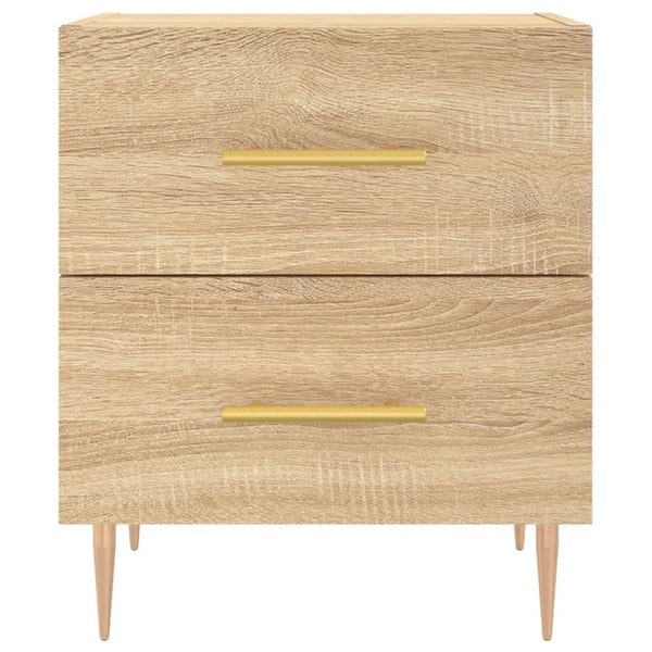 vidaXL sengeborde 2 stk. 40x35x47,5 cm konstrueret træ sonoma-eg