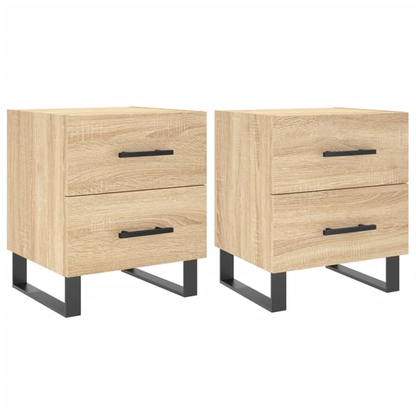 vidaXL Nattbord 2 stk sonoma eik 40x35x47,5 cm konstruert tre