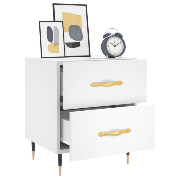 vidaXL Nattbord hvit 40x35x47,5 cm konstruert tre