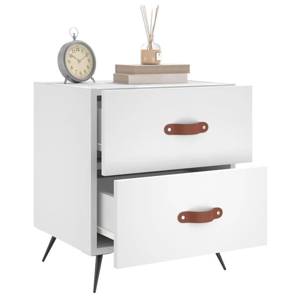vidaXL Nattbord hvit 40x35x47,5 cm konstruert tre