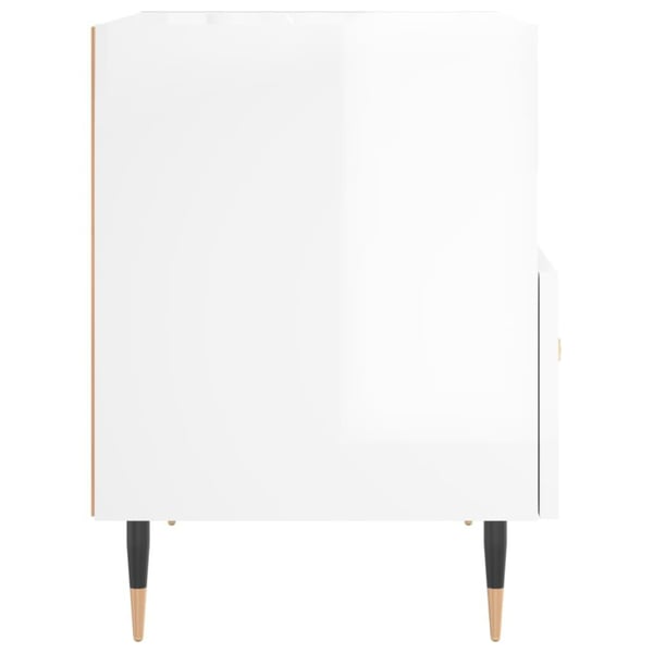 vidaXL Nattbord høyglans hvit 40x35x47,5 cm konstruert tre