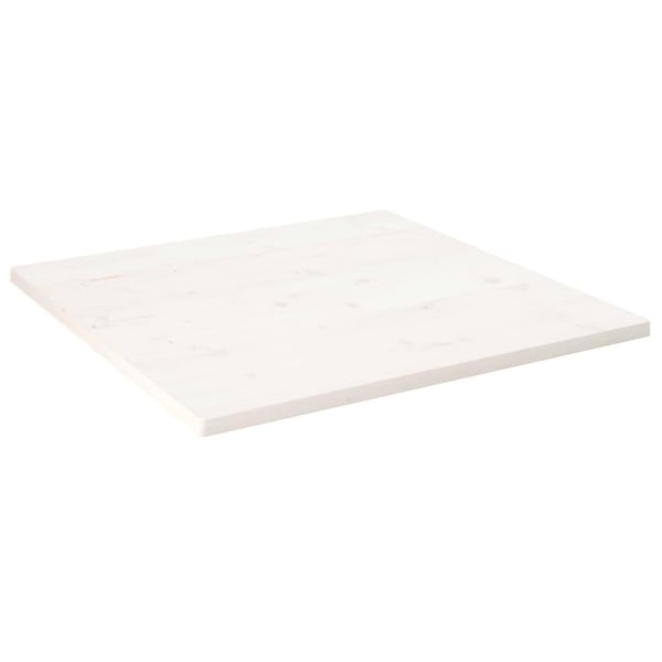 vidaXL Bordplate hvit 80x80x2,5 cm heltre furu rektangulær