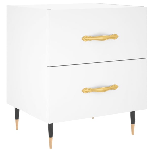 vidaXL Nattbord 2 stk hvit 40x35x47,5 cm konstruert tre