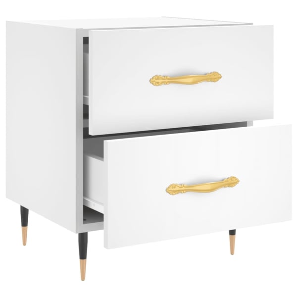 vidaXL Nattbord 2 stk hvit 40x35x47,5 cm konstruert tre