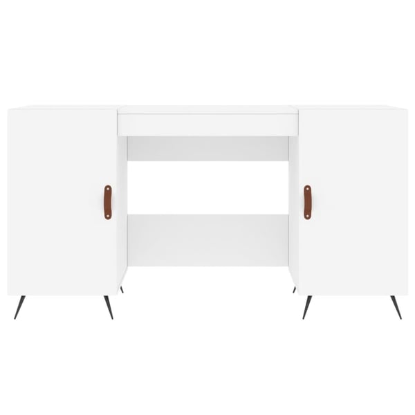 vidaXL Skrivebord hvit 140x50x75 cm konstruert tre
