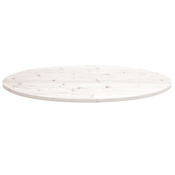 vidaXL bordplade 110x50x2,5 cm oval massivt fyrretræ hvid