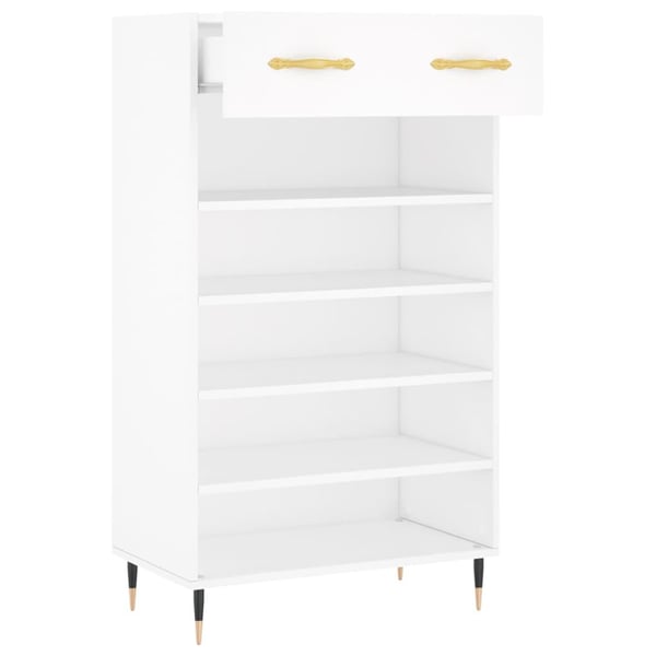 vidaXL Skohylle hvit 60x35x105 cm konstruert tre