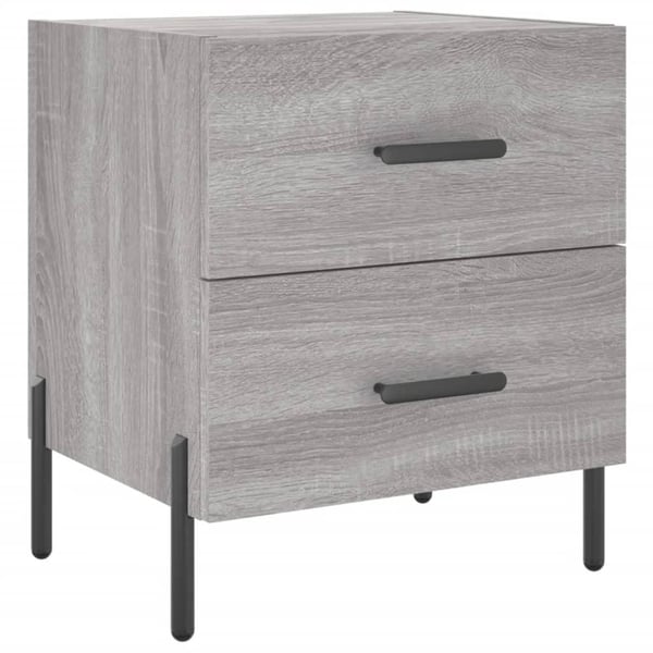 vidaXL Nattbord 2 stk grå sonoma 40x35x47,5 cm konstruert tre