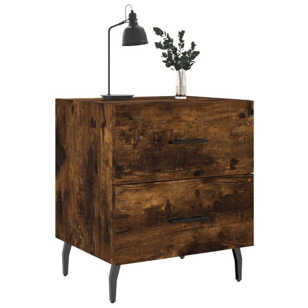 vidaXL Nattbord røkt eik 40x35x47,5 cm konstruert tre