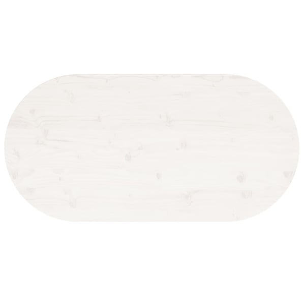 vidaXL Bordplate hvit 90x45x2,5 cm heltre furu oval
