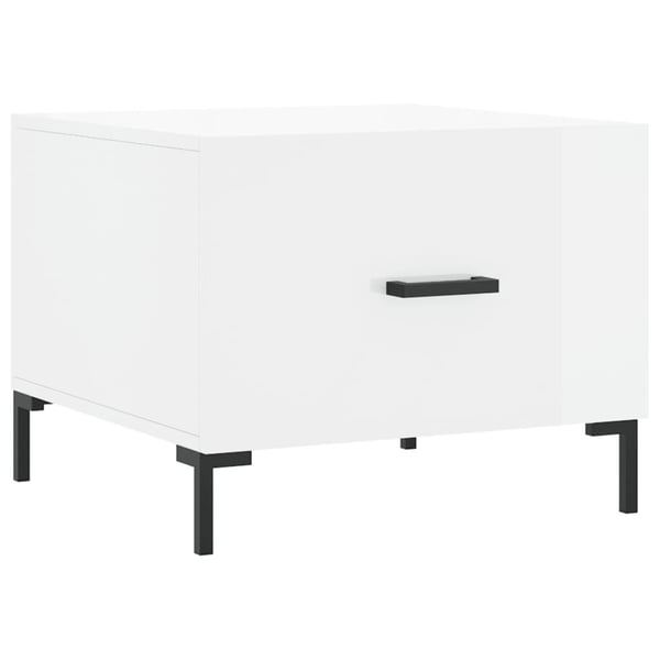 vidaXL sofabord 50x50x40 cm konstrueret træ hvid højglans