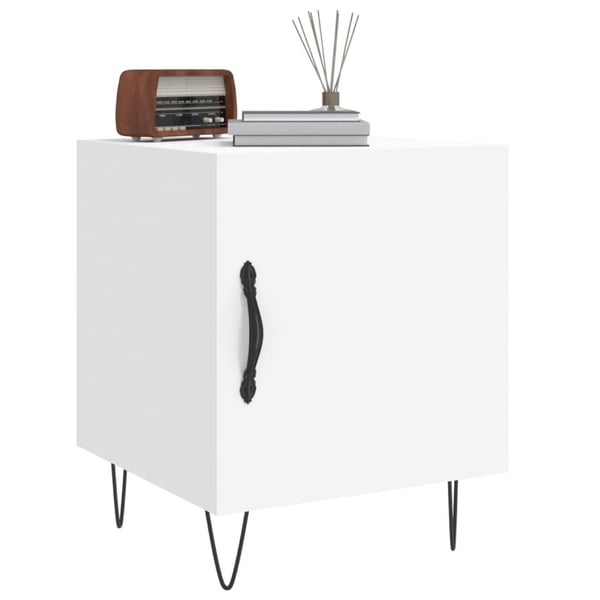 vidaXL Nattbord hvit 40x40x50 cm konstruert tre