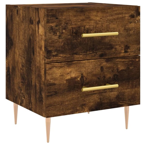 vidaXL Nattbord 2 stk røkt eik 40x35x47,5 cm konstruert tre