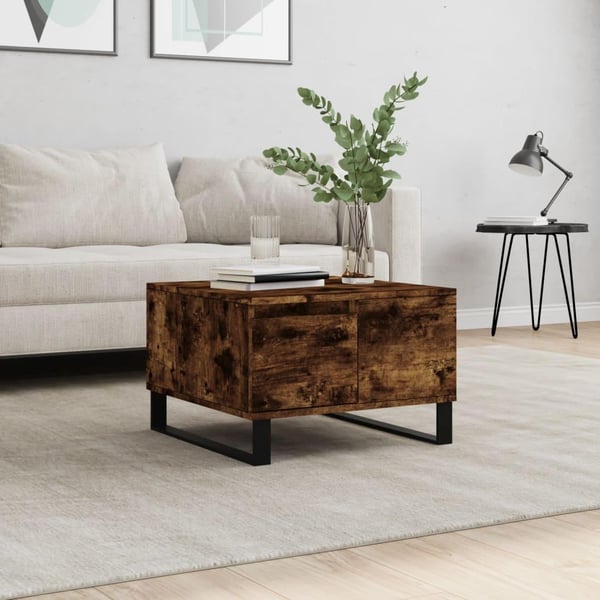 vidaXL Salongbord røkt eik 55x55x36,5 cm konstruert tre