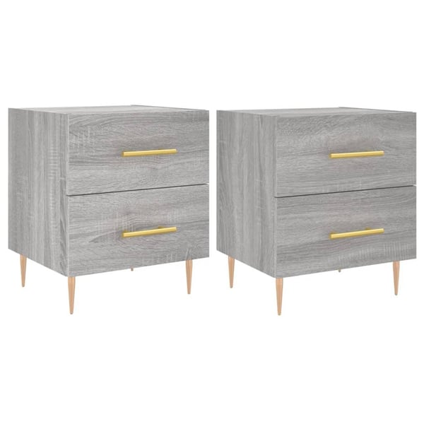 vidaXL Nattbord 2 stk grå sonoma 40x35x47,5 cm konstruert tre