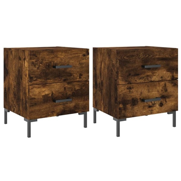 vidaXL Nattbord 2 stk røkt eik 40x35x47,5 cm konstruert tre
