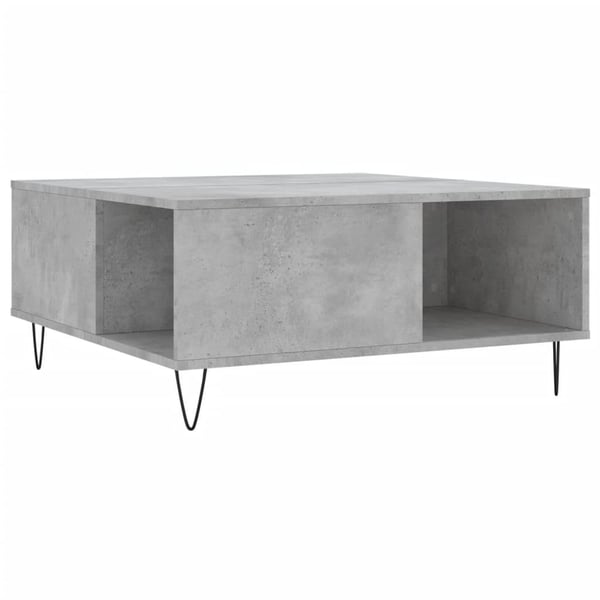 vidaXL Salongbord betonggrå 80x80x36,5 cm konstruert tre