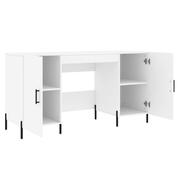 vidaXL Skrivebord hvit 140x50x75 cm konstruert tre