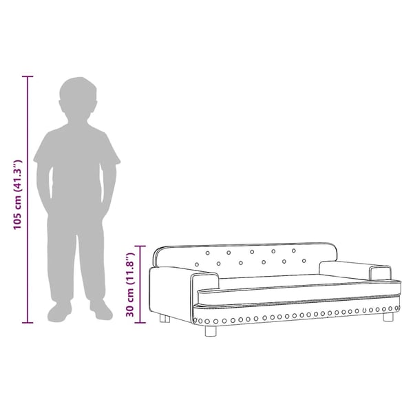 vidaXL sofa til børn 90x53x30 cm velour mørkegrå