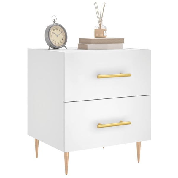 vidaXL Nattbord 2 stk hvit 40x35x47,5 cm konstruert tre