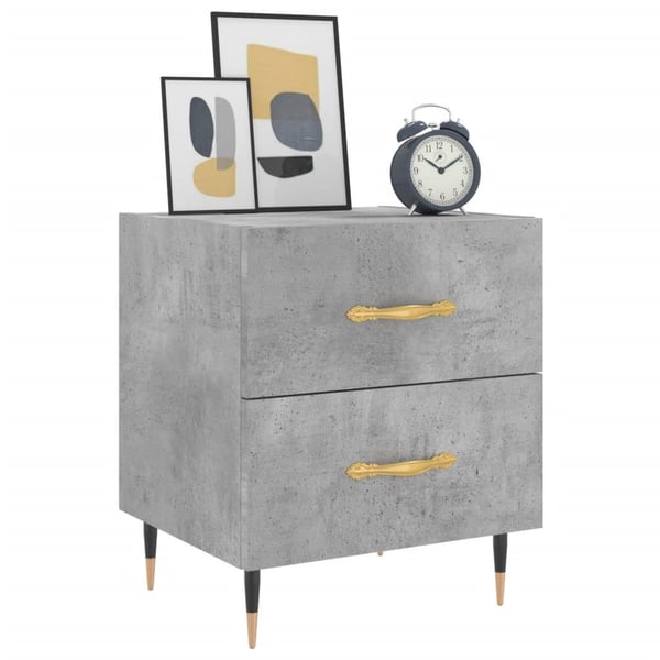 vidaXL Nattbord 2 stk betonggrå 40x35x47,5 cm konstruert tre