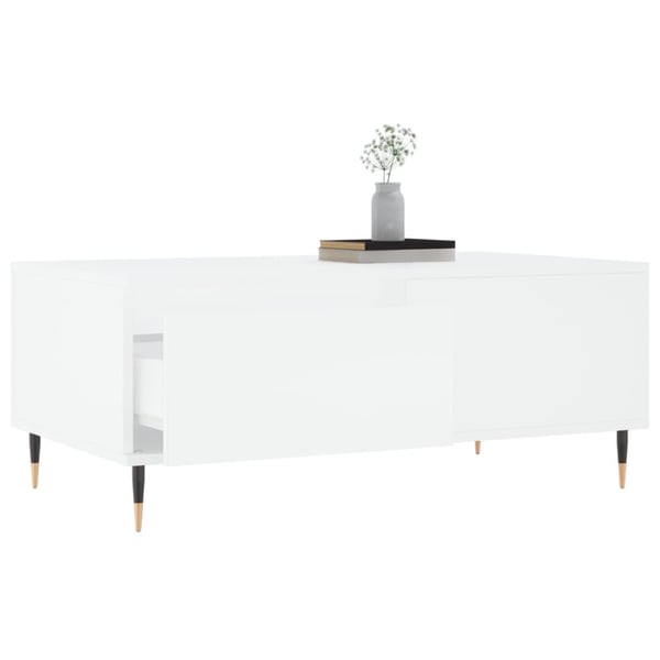 vidaXL Salongbord hvit 90x50x36,5 cm konstruert tre