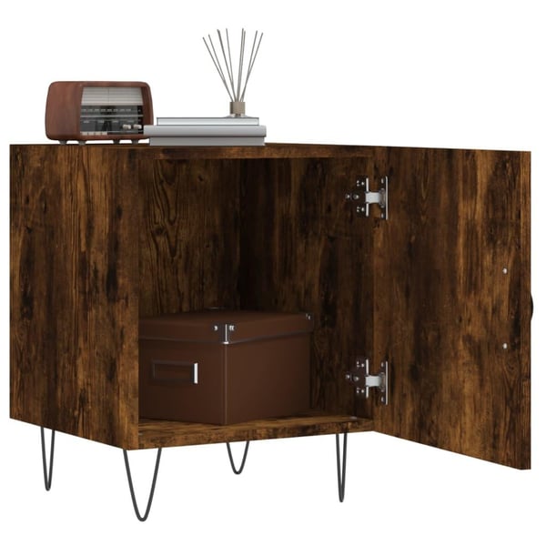 vidaXL Nattbord røkt eik 40x40x50 cm konstruert tre