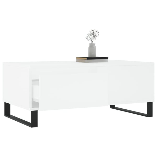 vidaXL Salongbord hvit 90x50x36,5 cm konstruert tre