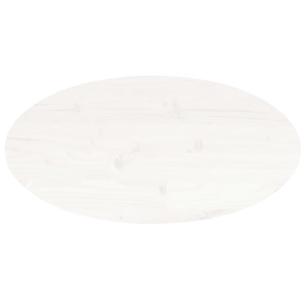 vidaXL Bordplate hvit 70x35x2,5 cm heltre furu oval