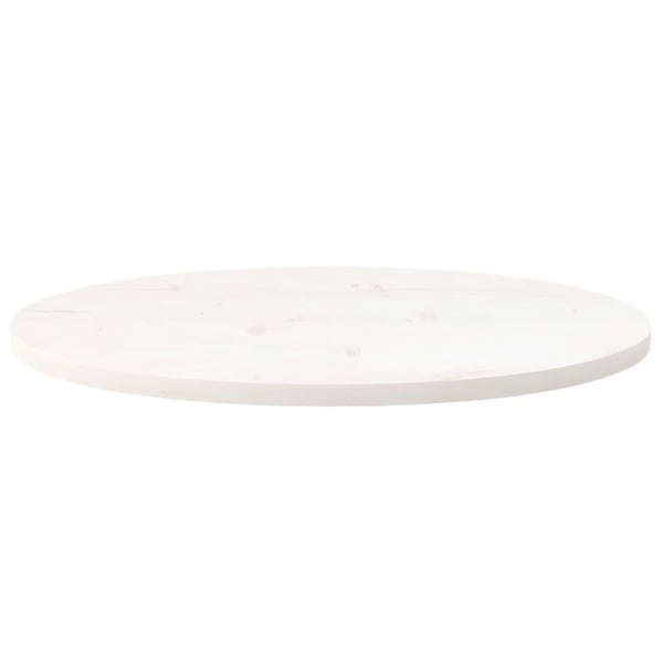 vidaXL Bordplate hvit 70x35x2,5 cm heltre furu oval
