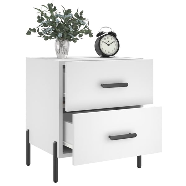 vidaXL Nattbord hvit 40x35x47,5 cm konstruert tre