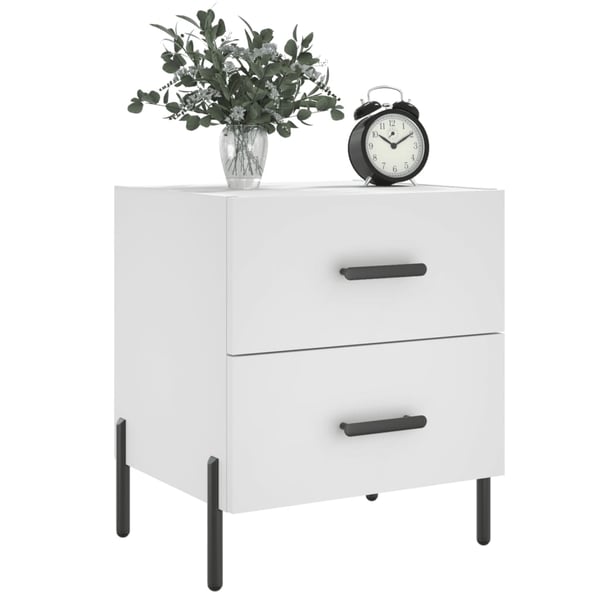 vidaXL Nattbord hvit 40x35x47,5 cm konstruert tre