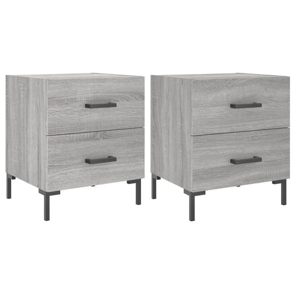 vidaXL Nattbord 2 stk grå sonoma 40x35x47,5 cm konstruert tre