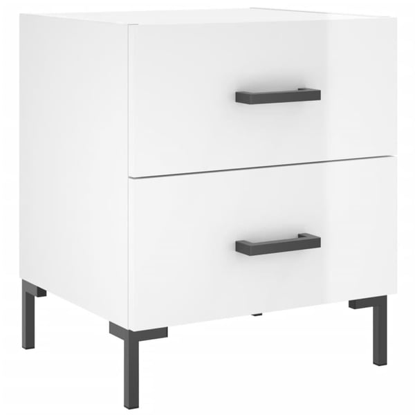 vidaXL Nattbord 2 stk høyglans hvit 40x35x47,5 cm konstruert tre