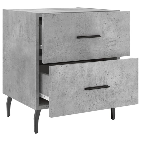 vidaXL Nattbord 2 stk betonggrå 40x35x47,5 cm konstruert tre