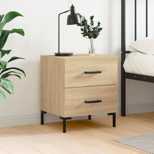 vidaXL Nattbord sonoma eik 40x35x47,5 cm konstruert tre
