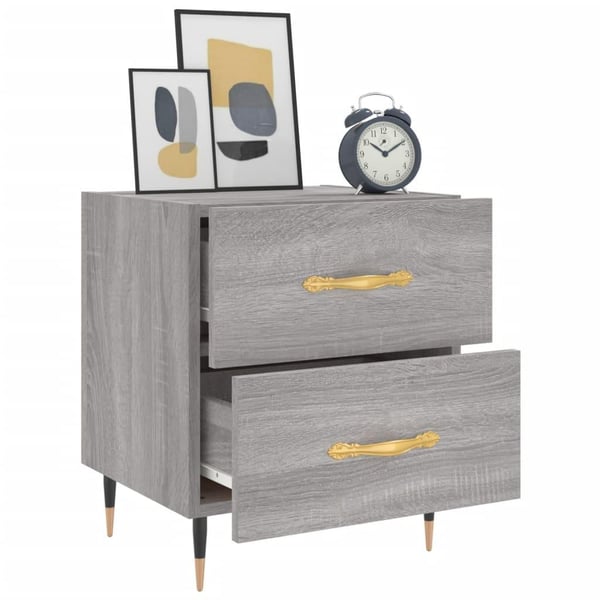vidaXL Nattbord 2 stk grå sonoma 40x35x47,5 cm konstruert tre