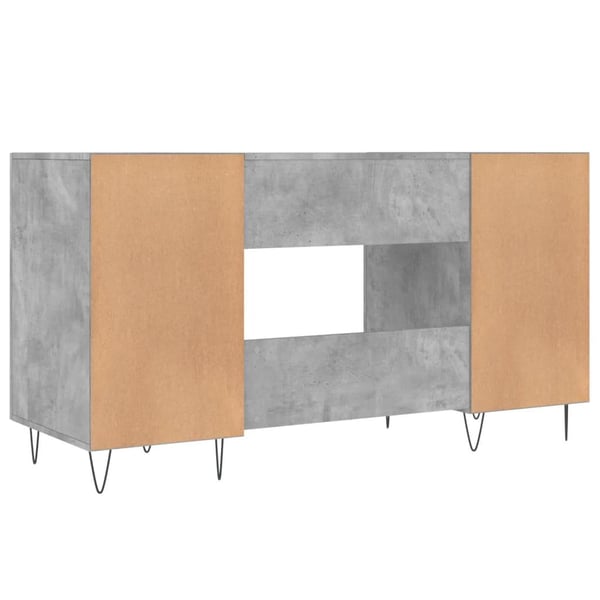 vidaXL Skrivebord betonggrå 140x50x75 cm konstruert tre