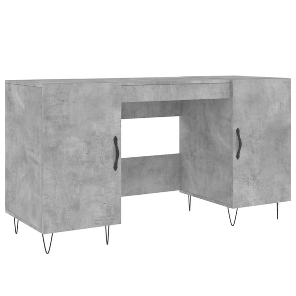 vidaXL Skrivebord betonggrå 140x50x75 cm konstruert tre