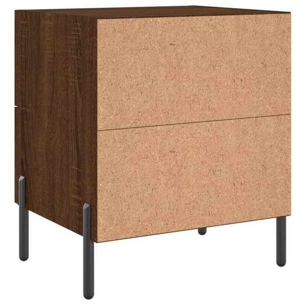 vidaXL Nattbord 2 stk brun eik 40x35x47,5 cm konstruert tre