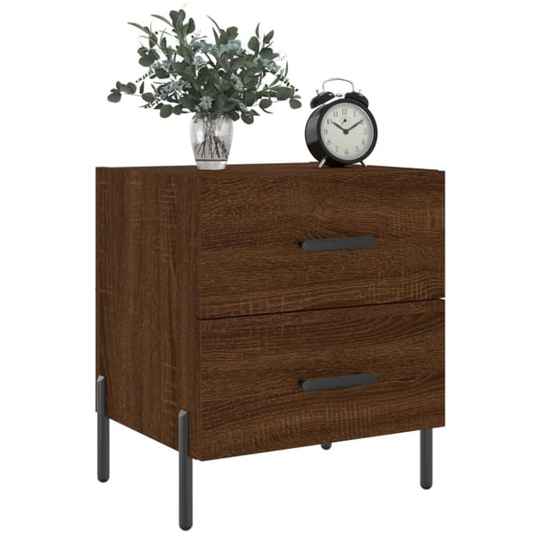 vidaXL Nattbord 2 stk brun eik 40x35x47,5 cm konstruert tre