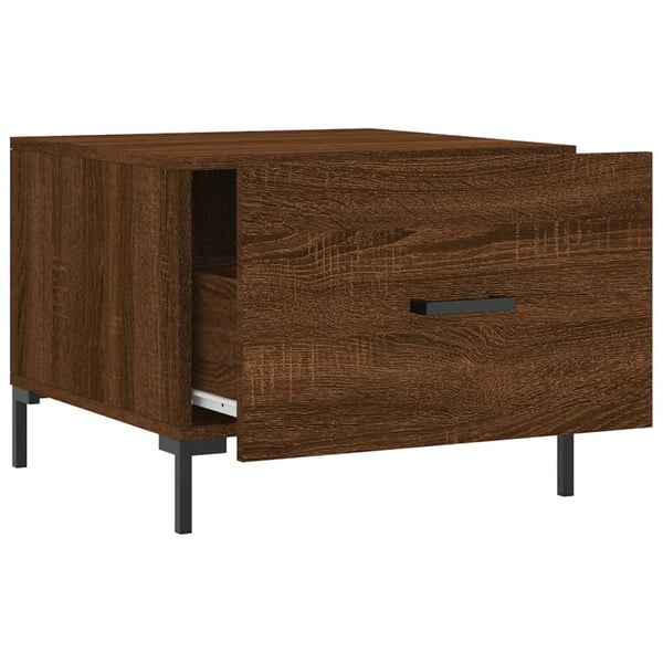 vidaXL Salongbord brun eik 50x50x40 cm konstruert tre